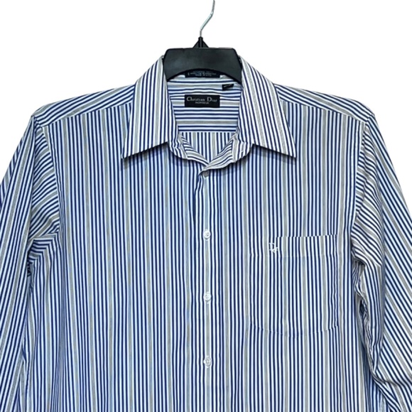 Christian Dior Men's Strped Long Sleeve Casual Dress Shirt - Picture 3 of 9